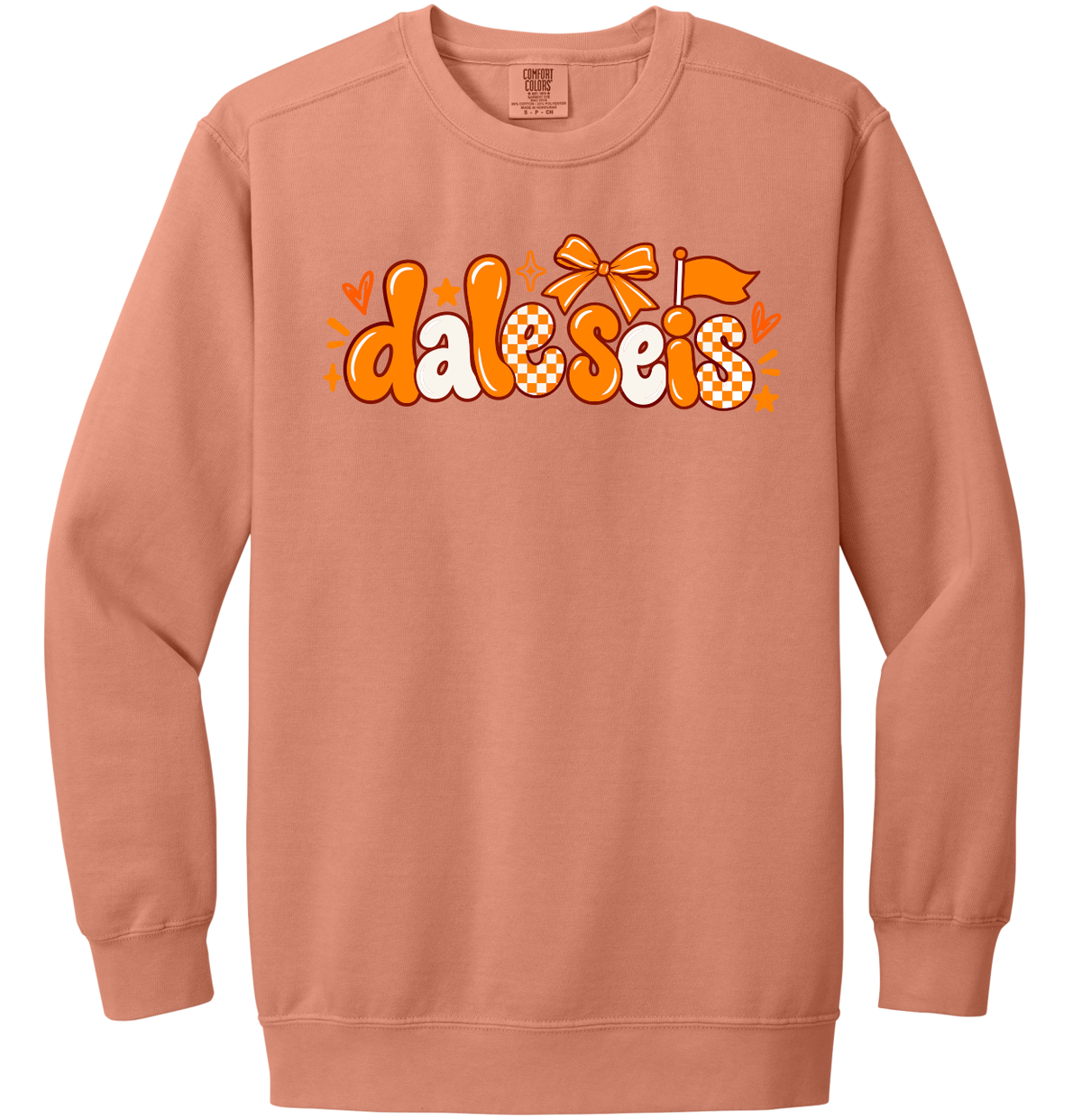 Dale Seis bow and checkerboard crewneck sweatshirt in Terracotta