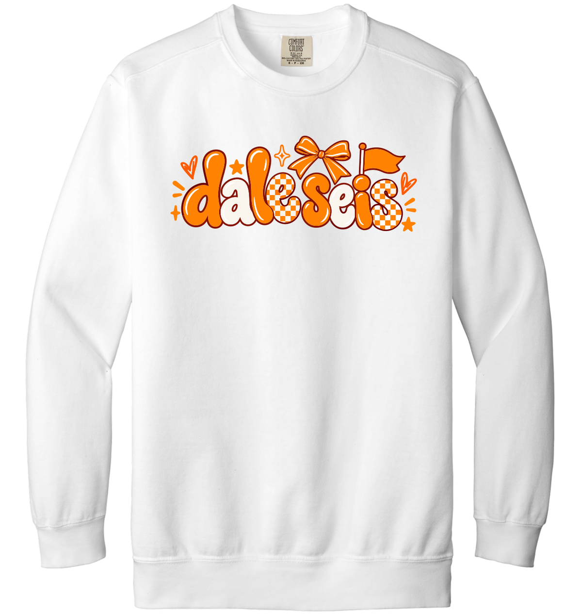 Dale Seis bow and checkerboard crewneck sweatshirt in White