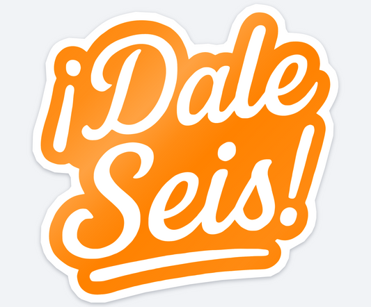 Dale Seis orange script logo sticker